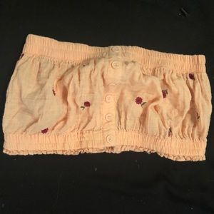 Light pink with roses crop top